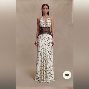 Meshki Dinah Mesh and Satin Polka Dot Dress